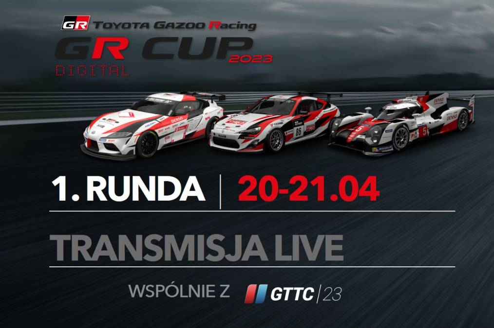 Transmisja z 1. rundy TOYOTA GR CUP DIGITAL - 20-21.04.2023